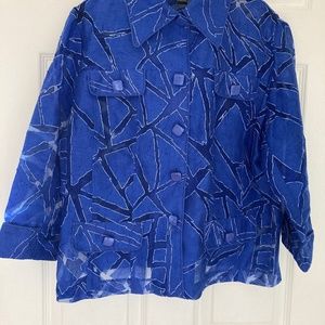 Women jacket for spring and summer, size L ( fit M) , medium blue, partly sheer